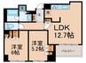 イーグルコート御池新町（706） 2LDKの間取り