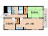ディアハイム緑ｹ丘 2LDKの間取り