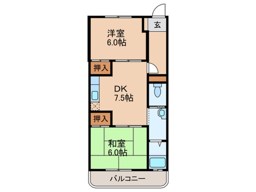 間取図 奥野コーポ