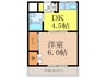 山本マンション 1DKの間取り
