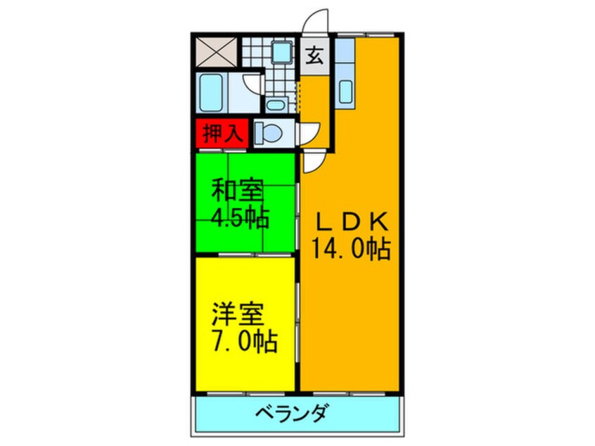 間取図 レオパレス香里