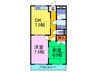 大塚ハイツ 2DKの間取り