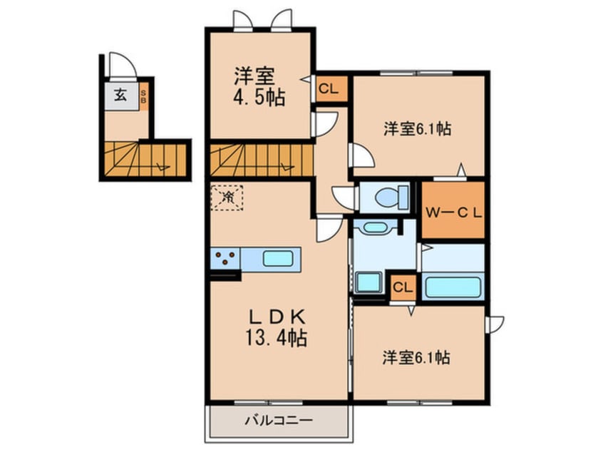 間取図 アルブルB棟