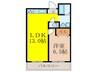 JMRレジデンス新大阪 1LDKの間取り