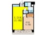 JMRレジデンス新大阪 1LDKの間取り