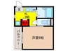手島ハイツ 1Kの間取り