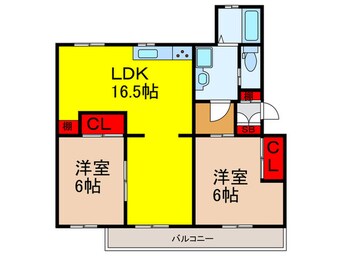 間取図 公社清和台住宅22号棟（306）