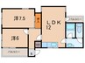 リッツ高丸 2LDKの間取り