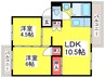狭山遊園ハイツ１号棟(504) 2LDKの間取り