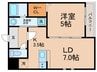 フジパレス瓢箪山Ⅱ番館 1LDKの間取り