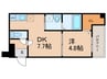 フジパレス瓢箪山Ⅱ番館 1DKの間取り