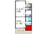 クレセント千里中央 1LDKの間取り