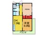 OKハイツ8号館 2DKの間取り