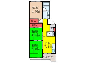 間取図 ｺｰﾎﾟｽｶｲﾗｰｸ