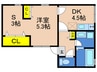 カーサ北野 1DK+Sの間取り