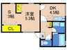 カーサ北野 1DK+Sの間取り