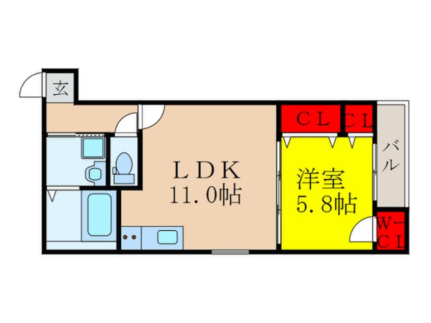 間取図 Ｌｅ　Ｃｈａｉｎｏｎ．Ｓ
