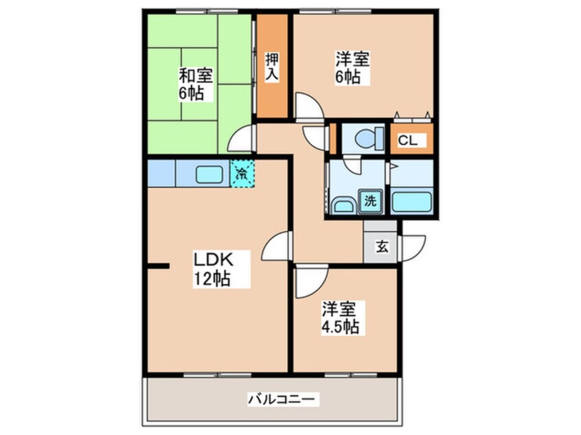 間取図 サンガーデン日根野Ｂ棟