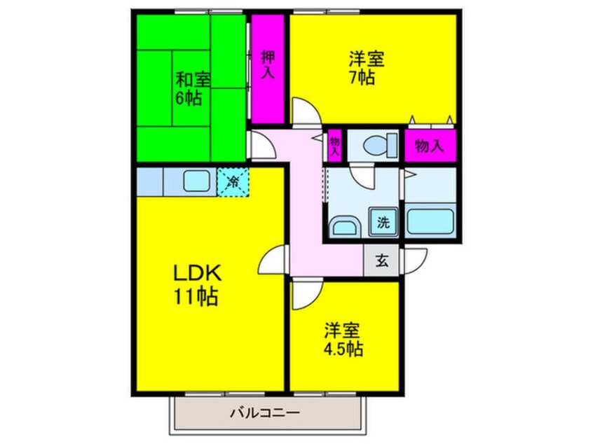 間取図 サンガーデン日根野Ｃ棟