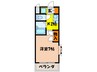 ハイツコンフォートＡ棟 1Kの間取り