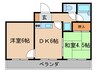 甲子園町アーバンリズ 2DKの間取り