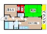 バンガ－ドイン太秦 2DKの間取り