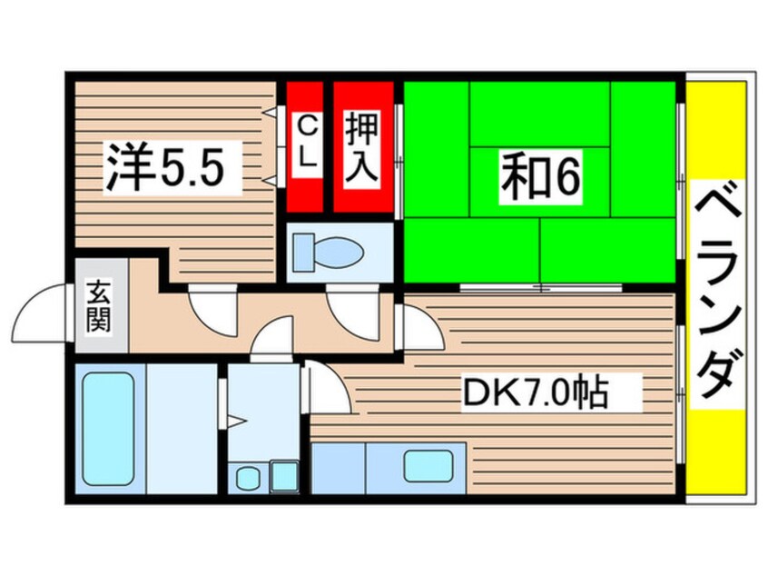 間取図 バンガ－ドイン太秦