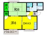 グレイス綾園 2DKの間取り