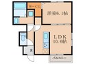 Ｄ－ｒｏｏｍ富野Ｂ棟の間取図