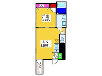 間取図 Ｆ　ａｓｅｃｉａ　Ｄｉｏｎｅ