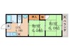 近建イレブン 2DKの間取り