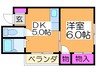 エミネンス長居 1DKの間取り