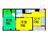 エミネンス長居 2DKの間取り