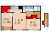仮)山本町北８丁目アパート 2LDKの間取り