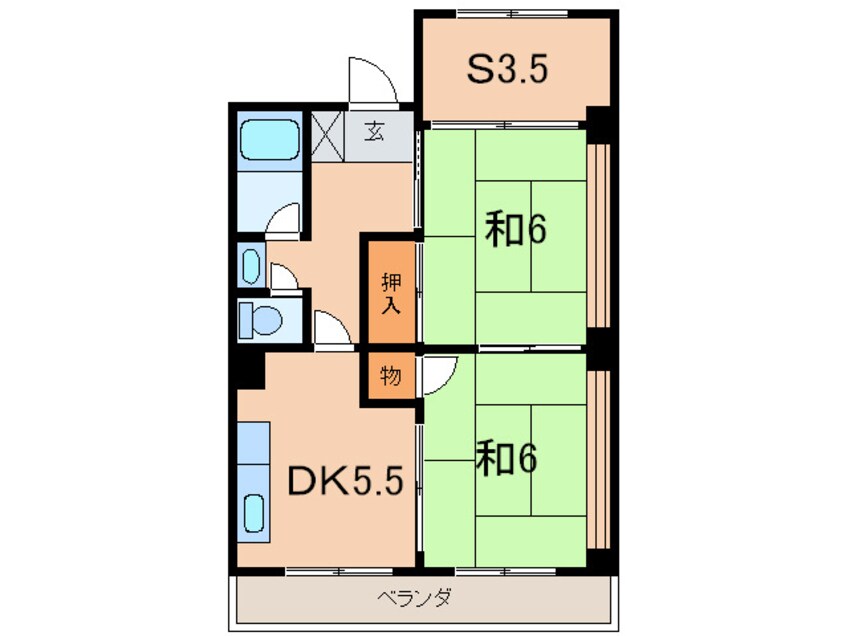 間取図 園田エクセルマンション