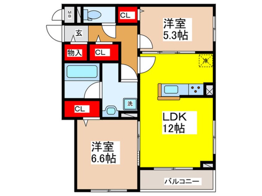 間取図 プレゼンス弥刀B