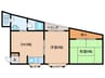 コーポ山崎 2DKの間取り