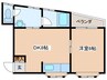 コーポ山崎 1DKの間取り