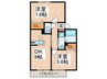 スカイフィ－ルド 2DKの間取り