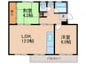 茄子作住宅４号棟（２０２） 2LDKの間取り
