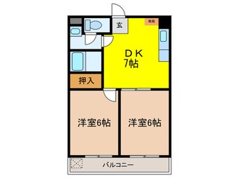 間取図 プレア－ル恩智