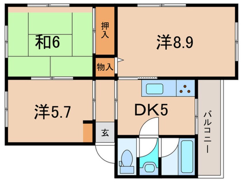 間取図 旭が丘コーポ（101）