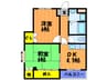 パオ２１ 2DKの間取り