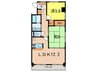 クレマンス甲東園 2LDKの間取り