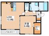 フローラⅡ 1LDKの間取り
