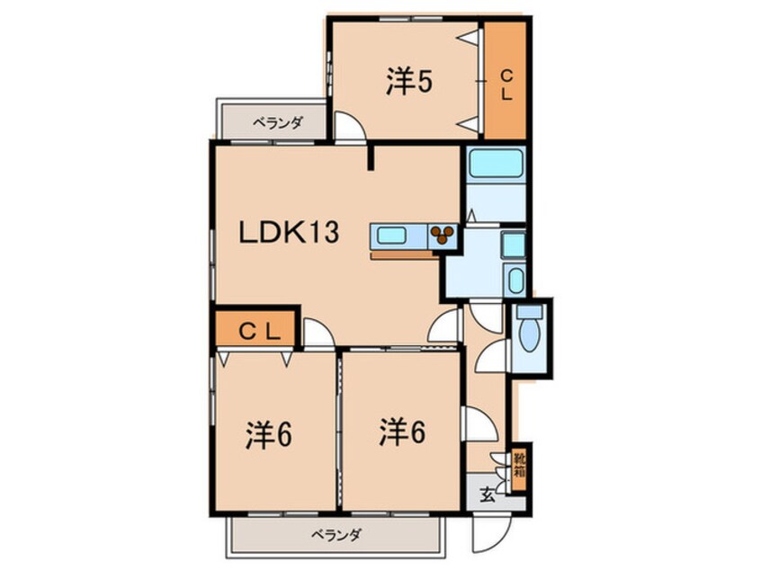 間取図 ル・エスト夙川Ⅱ