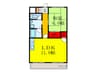 アクシスコート三島丘 1LDKの間取り