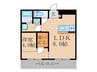 リバティハイツ 1LDKの間取り