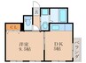 ローズハイム 1DKの間取り