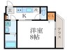 グラン・ディオール北白川 1Kの間取り
